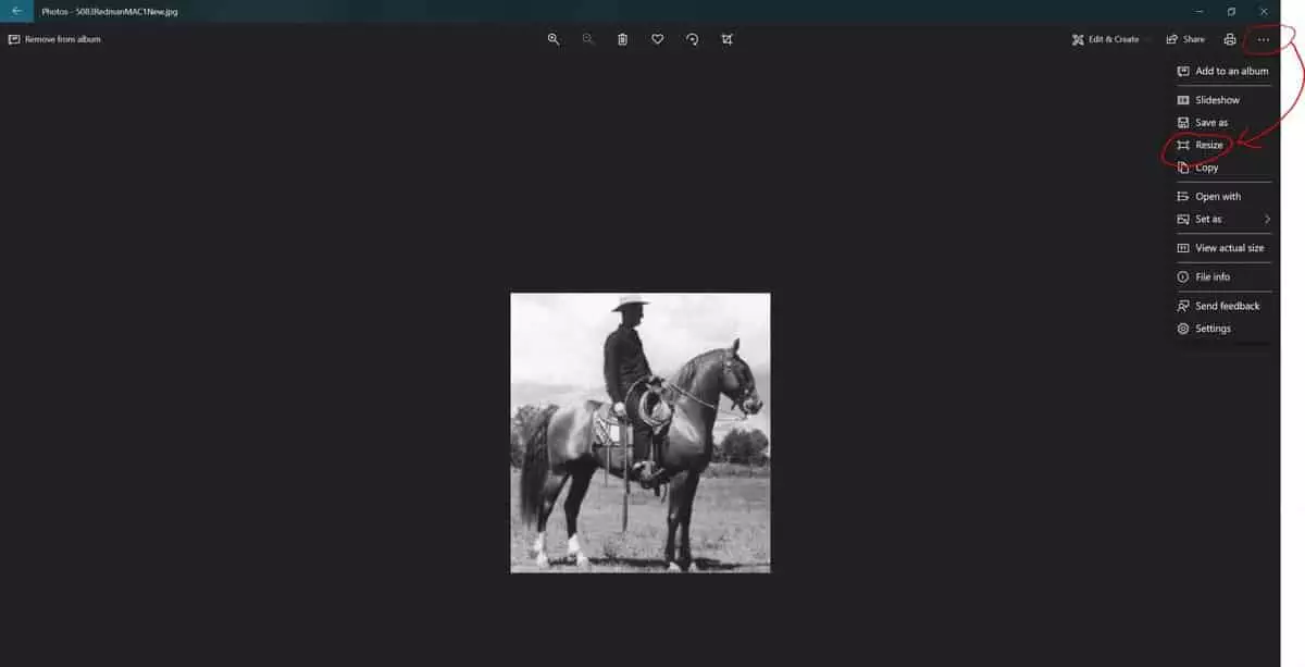 Resize Photo in Photos Resize Photo in Photos