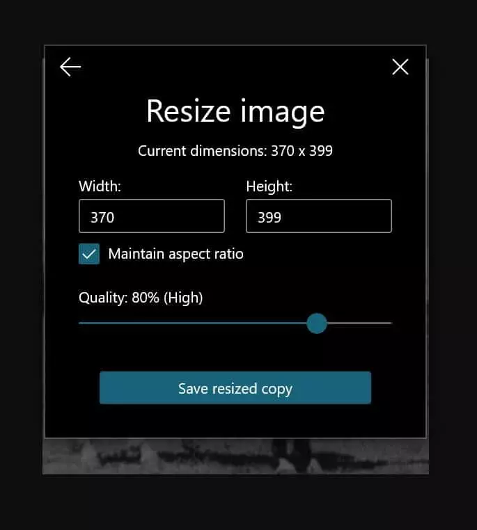 Resize Image Dimensions Shown Resize Image Dimensions Shown