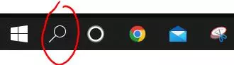 Taskbar Search Icon Taskbar Search Icon shown